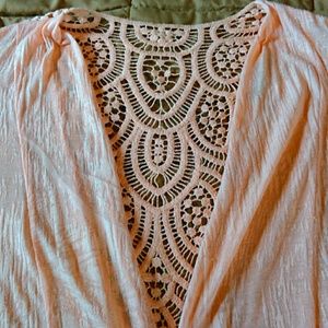 Maurice's flyaway cardigan sz M Peach